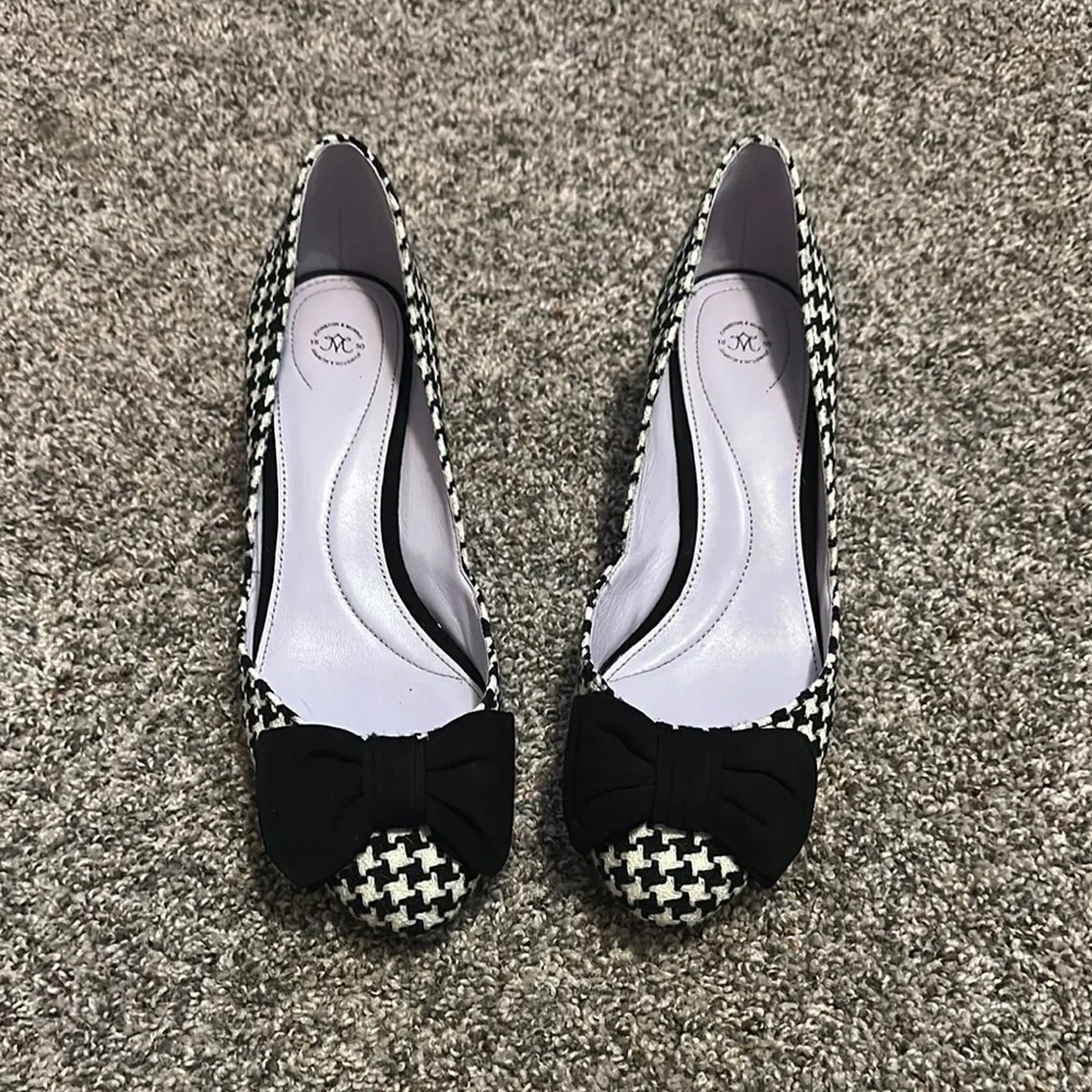 Johnston & Murphy Black and White Houndstooth Women's Shoes Size 10
